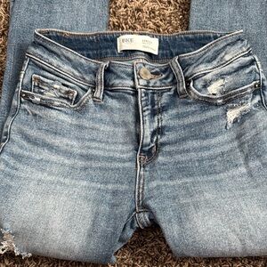 BKE Stella Women's Light Blue mid rise slim fit cropped straight jeans